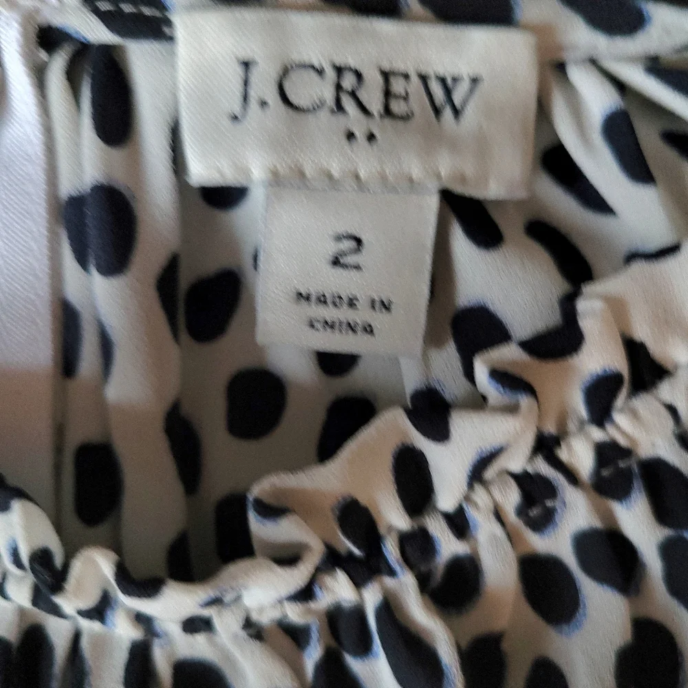 J. Crew Factory Ruffle Neck Peasant Midi Dress